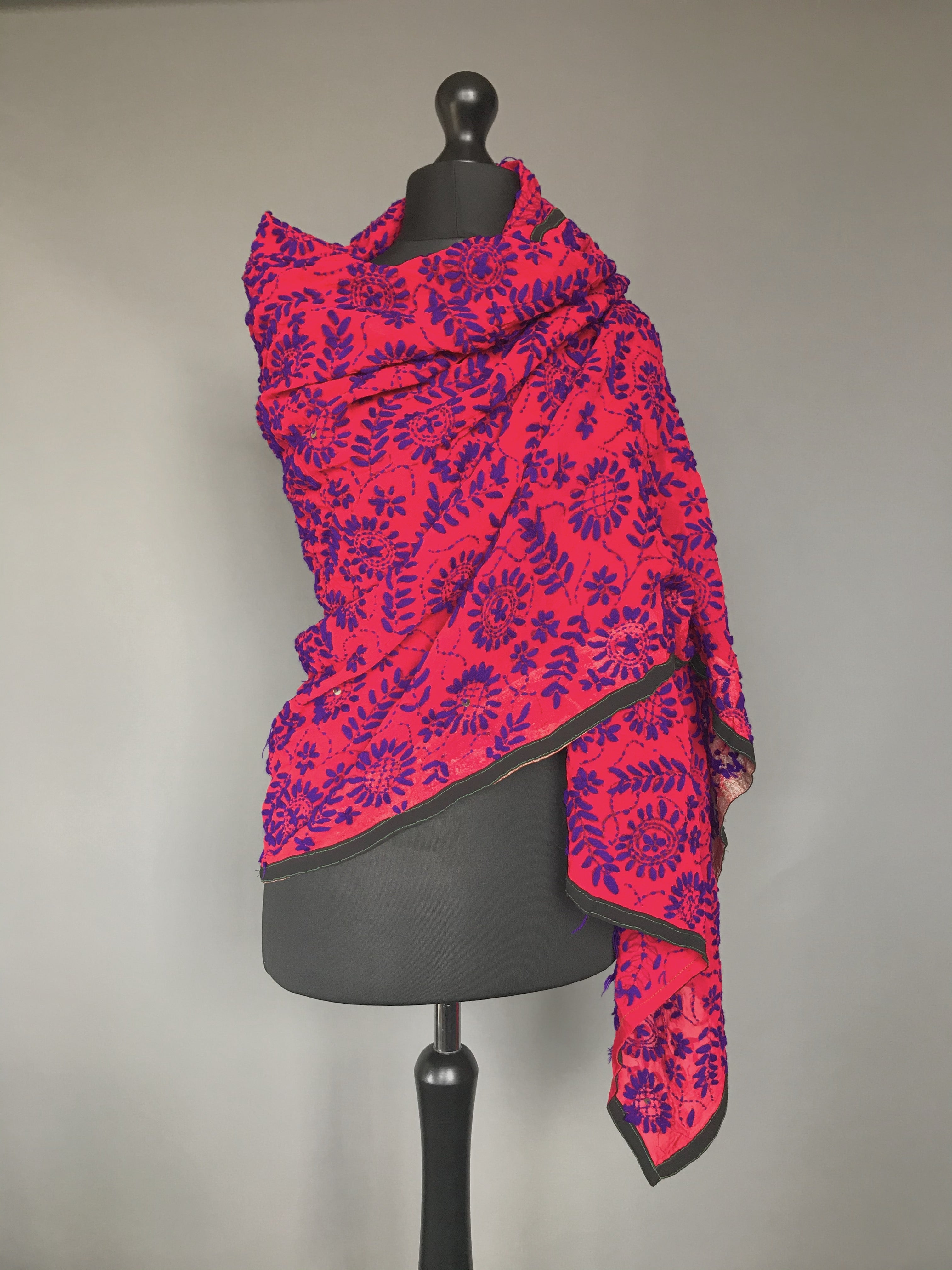 Embroidered Shawl and Silk Scarves